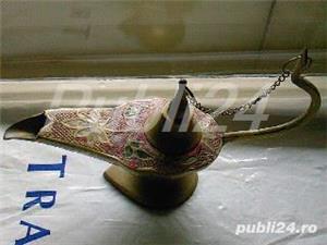 Lampa lui Aladin din alama emailata, vintage