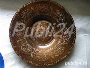 Farfurioara gravata cupru vintage pt. perete