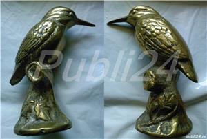 Pescarus albastru din alama bronz vintage Anglia