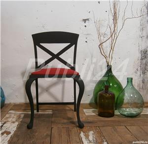 REDUCERE-Scaun vechi din fonta, negru, designer italian (Mobila Metal Chair) - imagine 2