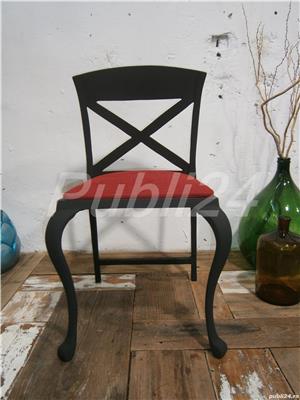 REDUCERE-Scaun vechi din fonta, negru, designer italian (Mobila Metal Chair) - imagine 5