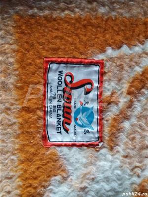 Plapuma / patura lana / cuvertura matase / cerga lana taraneasca - imagine 2