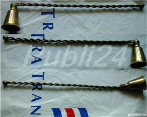 Clopotel stins lumanari / foarfece pt. mucul lumanarilor, obiecte vintage din alama, bronz Anglia