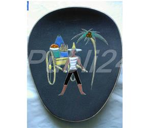 Ruscha Handarbeit, placa ceramica semnata Germania de Vest vintage anii '50