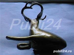 Cerb vintage din alama bronz Anglia - imagine 8