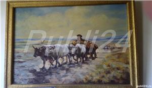 Tablou ulei pe panza,, CAR CU BOI,, - imagine 3