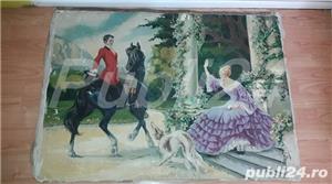 TABLOU/PICTURA veche de colectie,pictat pe panza si semnat,panza gasita in spatele unui tablou mare
