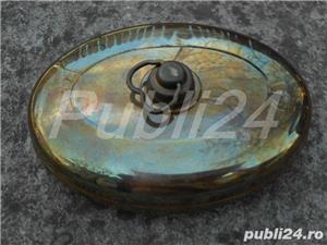 Canistra combustibil auto moto,elipsoidala plata,din alama,vintage(ca noua) - imagine 3