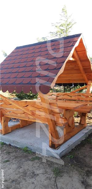 Foisor pergolie lemn masiv pentru gradina calitate superioara