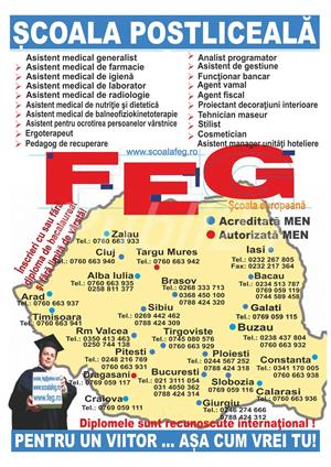 INSCRIERI la Scoala Postliceala Sanitara FEG TG-Mures
