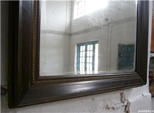 Oglinda veche din cristal cu rama de lemn - imagine 3