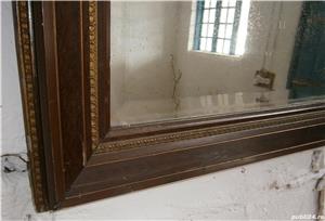 Oglinda veche din cristal cu rama de lemn - imagine 6