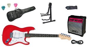 Set chitara electrica Santander ST-500 ROSU Hy-X-AMP Soundmaster 15