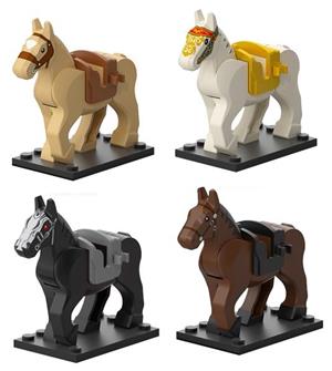 Set 4 Minifigurine cai tip Lego 4 culori diferite