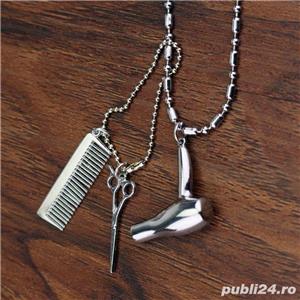 Lantisor Pandantiv Frizer Hairstylist Hairdresser Barber Feon Foarfeca Pieptan - imagine 5