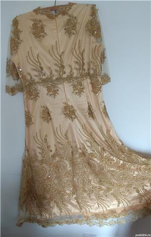 Rochie eleganta de seara, nude bej, ptr ocazie, nuntă, botez, etc - imagine 5