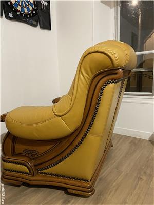 Fotolii din stejar si piele naturala  - imagine 3