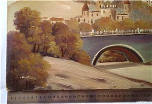 PEISAJ - ulei pe placaj, anii '60, semnat (dimensiuni mari) - imagine 5