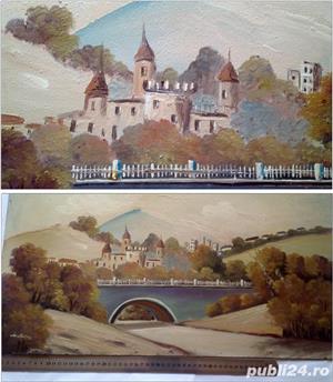 PEISAJ - ulei pe placaj, anii '60, semnat (dimensiuni mari) - imagine 2