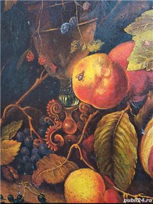 Tablou in ulei pe pânză, natură statică, reproducere Walscapelle, semnat, înrămat - imagine 5