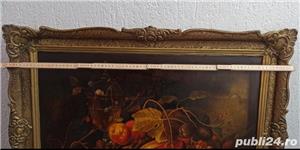 Tablou in ulei pe pânză, natură statică, reproducere Walscapelle, semnat, înrămat - imagine 7