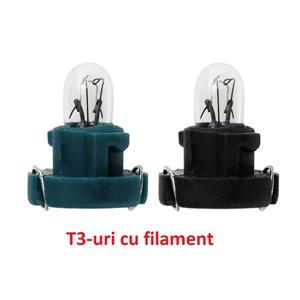 Becuri T3 12-14V cu LED sau filament Neo Wedge T3 iluminare buton bord Bec auxiliar Honda etc., - imagine 5