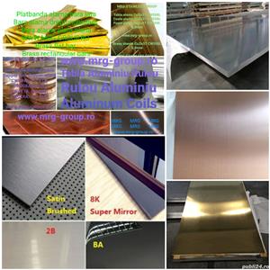 Tabla aluminiu duraluminiu alama bronz cupru inox zinc Striata Stuco Perforata Sita Rulou Teava Bara - imagine 8