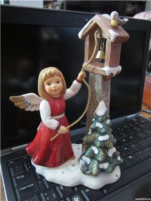 cadou rar Craciun Inger vintage portelan fin Goebel, Hummel Jingle Bell Angel 