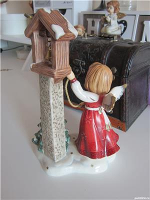 cadou rar Inger vintage portelan fin Goebel, Hummel Jingle Bell Angel  - imagine 2