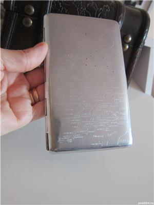 cadou rar tabachera vintage, port-tigaret, anii'60,gravura harta UK - imagine 2
