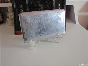 cadou rar tabachera vintage, port-tigaret, anii'60,gravura harta UK