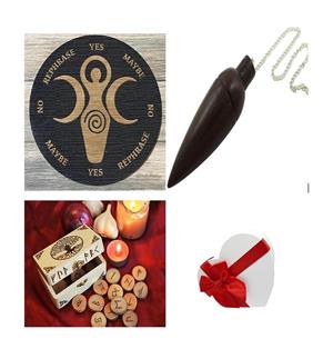 Placa divinatie + pendul radiestezie +cadou un set rune