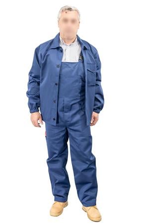 Costum salopeta de lucru (produs nou) din tercot,  2 piese, bluza + pantalon cu pieptar - imagine 2