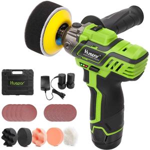 Masină de polișat auto Huepar PS08 cu acumulatori 12V, cu viteză de până la 2800 RPM la lustruit și 