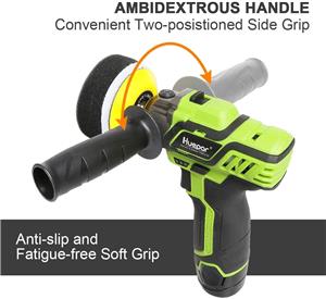 Masină de polișat auto Huepar PS08 cu acumulatori 12V, cu viteză de până la 2800 RPM la lustruit și  - imagine 4