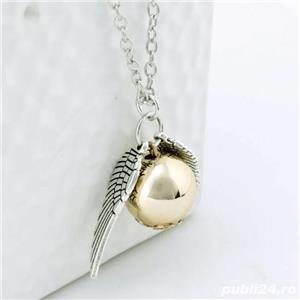Pandantiv Lantisor Harry Potter Quidditch Golden Snitch Angel Wing Pocket - imagine 5