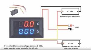 Voltmetru si Ampermetru Voltampermetru de panou LED Digital pret DC 0-100V 0-10A - imagine 4