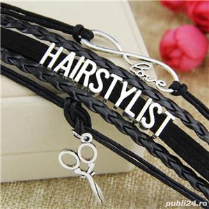 Bratara Hairstylist din Piele-Neagra Accesorii Frizer Frizerie Coafor Barber