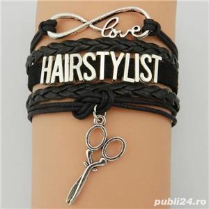 Bratara Hairstylist din Piele-Neagra Accesorii Frizer Frizerie Coafor Barber - imagine 4