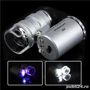 Microscop lupa 60x cu led aparat verificat bani cu lampa UV bijutier ceasornicar numismatica pret