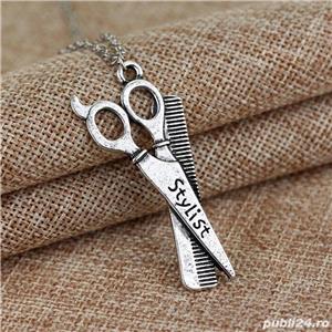 LANT Medalion Frizer STILIST Fashion BARBER Foarfeca Pieptan COAFOR Accesorii