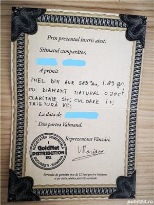 Inel aur alb cu diamant - imagine 4