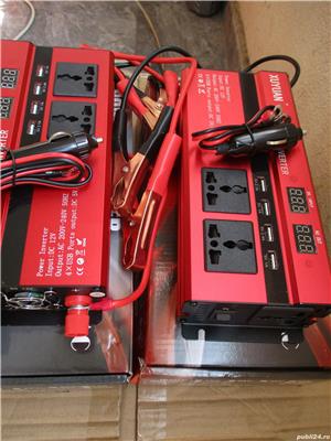 Invertor invertoare auto 24V 500W clesti baterie cablu pentru bricheta auto 24V  - imagine 7