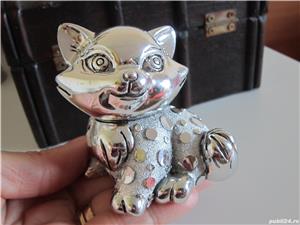 cadou rar pisica vintage de colectie,placata argint fabricat Italia - imagine 2