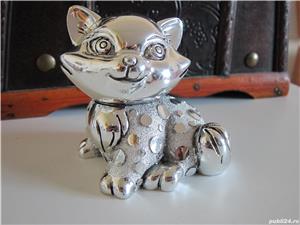 cadou rar pisica de colectie,placata argint fabricat Italia