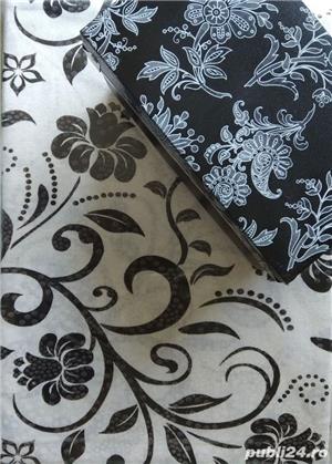 Cutie depozitare asortată. Set așternut, în alb și negru, 100% bumbac