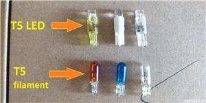 Bec filament sau LED T3 T4 T5 W2 x 4.6d cu dioda si rezistenta la 12V - 14.7V, 1W-1.5W - imagine 2