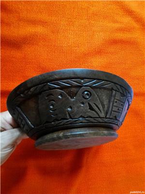 Bowl vechi din lemn exotic - imagine 8