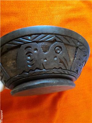 Bowl vechi din lemn exotic - imagine 4