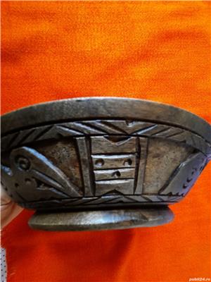 Bowl vechi din lemn exotic - imagine 7